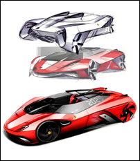 Ferrari World Design Contest 1st place Winner - Eternita Sketches