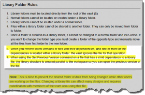 Screenshot taken from the Autodesk Vault Wiki Autodesk Vault Library Folder Rules