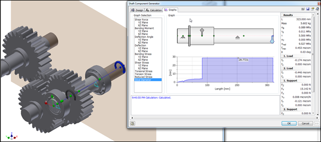 Autodesk Inventor Professional 2012 Shaft Generator Graphs