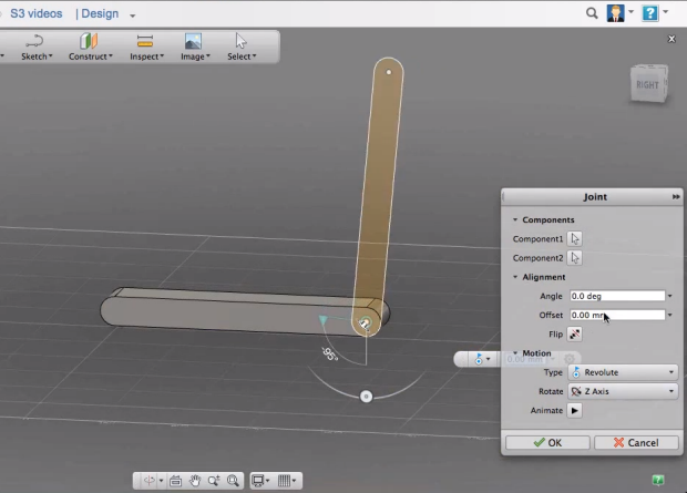 Fusion 360 implements the new Joints approach previously seen in Inventor 2014