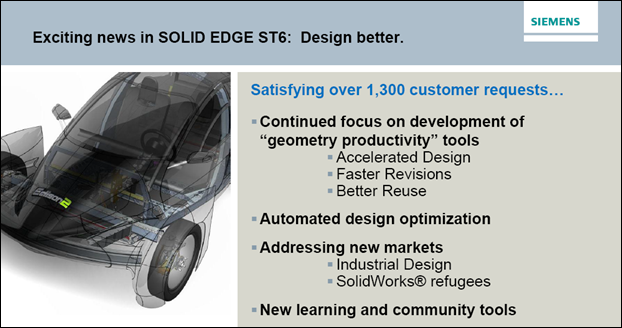 SE ST6 news at Solid Edge University 2013 SE ST6 news at Solid Edge University 2013