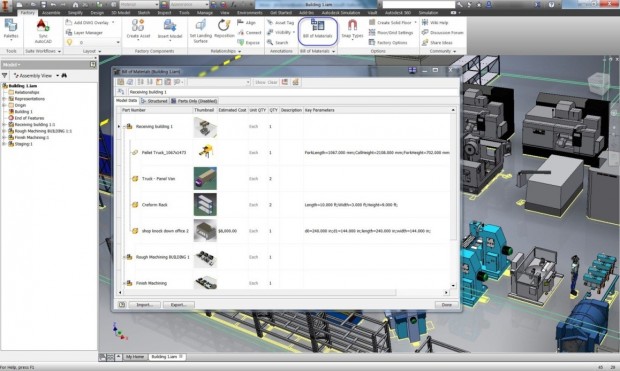 Autodesk Factory Design Suite 2015 FDS BOM
