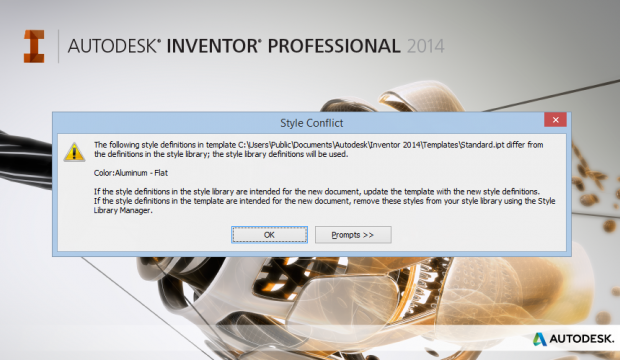 How do I deal with style differences in Autodesk Inventor?