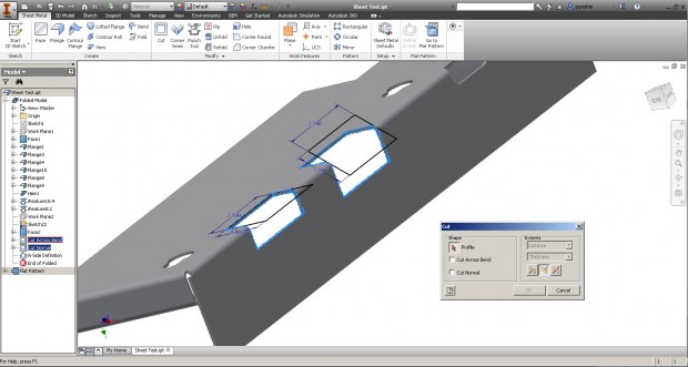 Inventor 2015 Sheet Metal Cut Normal