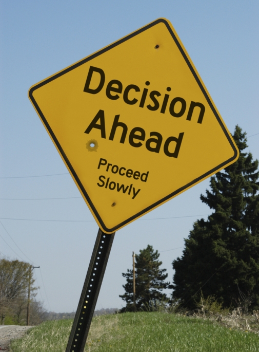 Decision Ahead - Proceed Slowly
