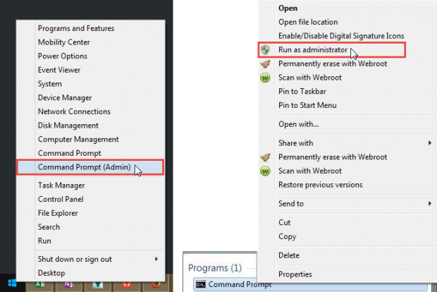 Run As Administrator Windows 7 - Windows 8.1