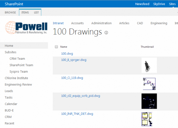 SharePoint Vault List Results