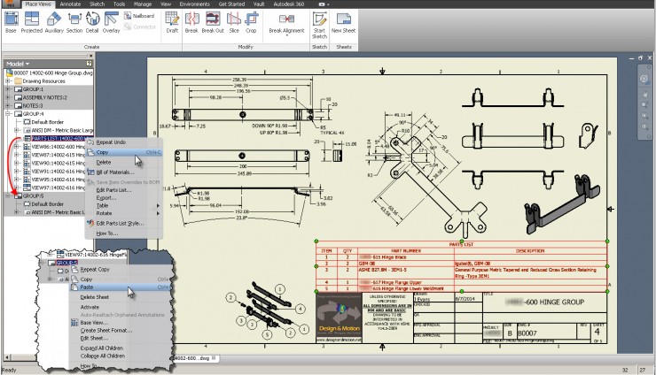 Autodesk Inventor Copy Paste View