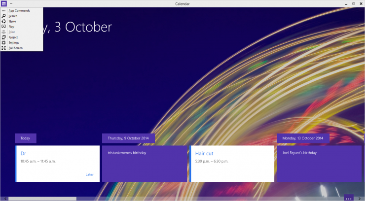 Windows 10 App Charm Bar Windows 10 App Charm Bar