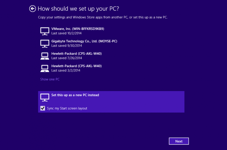 Windows 10 PC Sync Setup