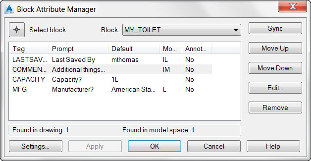 AutoCAD Block Attribute Manager