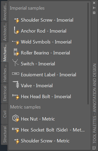 AutoCAD's Tool Palette