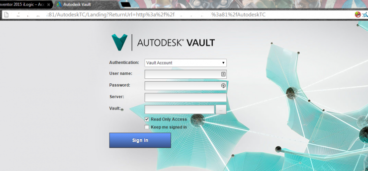 Autodesk Vault FQDN - Thin Client Log In