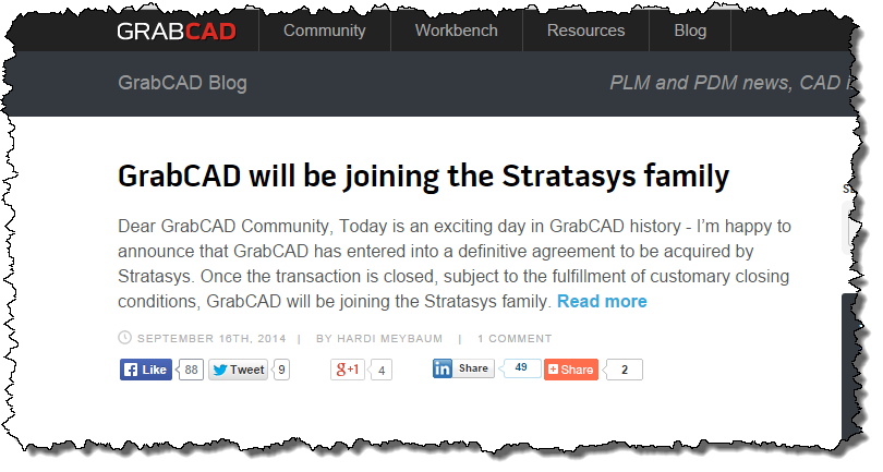 Stratasys Agrees to Buy GrabCAD