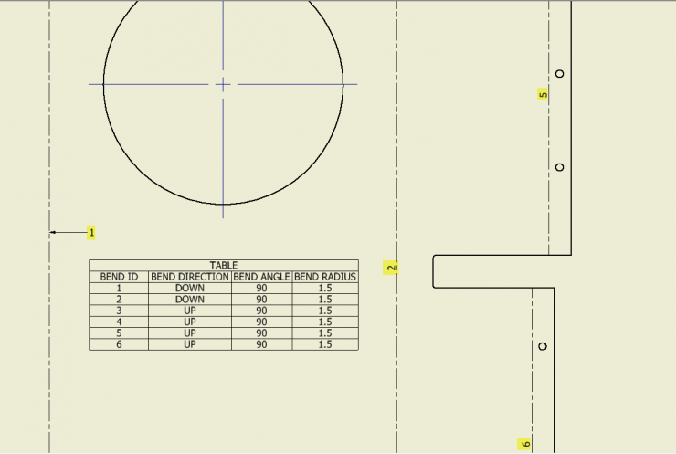 Inventor SM Flat Pattern Bend Table