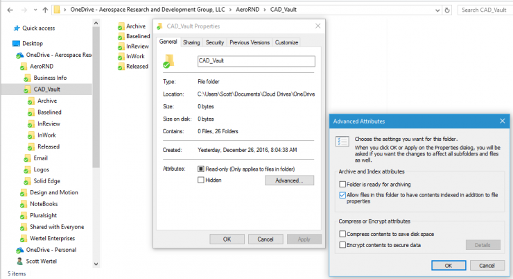 Allow complete content indexing on all folders and subfolders in your CAD library.