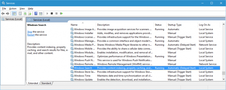 Make sure Windows Search is Running and Automatically Starts on the file server.