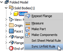 Inventor 2018.2 - Sync Sheet Metal Rule