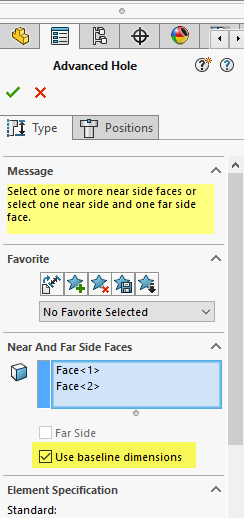 SOLIDWORKS 2018 Advanced Hole Use Baseline