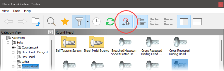 Inventor Place from Content Center Enabling AutoDrop